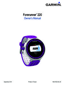 Forerunner 220 ® Owner’s Manual  September 2014