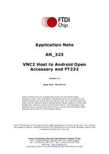 VNC2 Host to Android Open Accessory and FT232