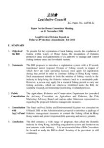 立法會 Legislative Council LC Paper No. LS5[removed]Paper for the House Committee Meeting on 11 November 2011 Legal Service Division Report on