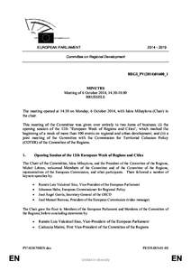 [removed]EUROPEAN PARLIAMENT Committee on Regional Development  REGI_PV(2014)01600_1