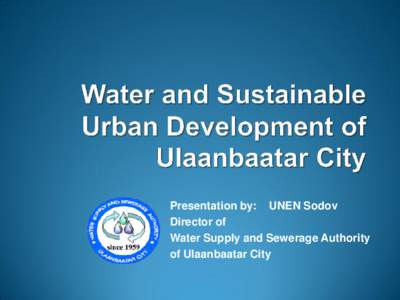 Water and sustainable urban development of Ulaanbaatar city