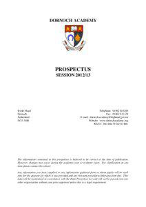 DORNOCH ACADEMY  PROSPECTUS