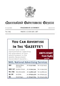 QueenslandGovernment Government Gazette Queensland Gazette PP[removed]