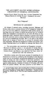 THE ARGUMENT AGAINST INTERNATIONAL ABDUCTION OF CRIMINAL DEFENDANTS AMIcus CURIAE BRIEF FILED By THE LAWYERS COMMITTEE FOR