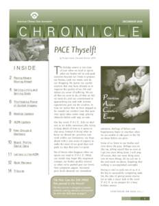 DECEMBER[removed]PACE Thyself! by Penney Cowan, Executive Director, ACPA  INSIDE