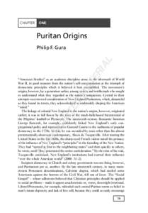 Puritans / Sacvan Bercovitch / Perry Miller / Cotton Mather / Edmund Morgan / Philip F. Gura / John Cotton / Roger Williams / Increase Mather / Christianity / Protestantism / Religion in the United States