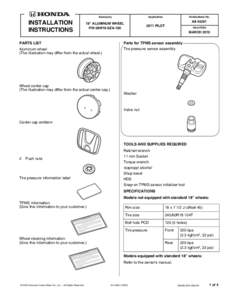 INSTALLATION INSTRUCTIONS Accessory  Application