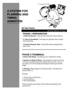 A SYSTEM FOR PLANNING AND TIMING ANIMATION PDF provided by www.animationmeat.com