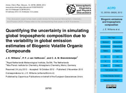 Atmospheric Chemistry and Physics Discussions  2