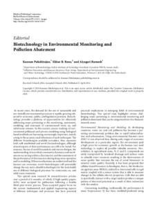 Biotechnology in Environmental Monitoring and Pollution Abatement