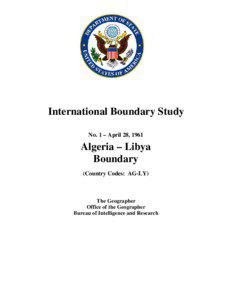 IBS No. 1 - Algeria (AG) & Libya (LY) 1961