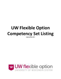 UW Flexible Option Competency Set Listing Updated May 2017 UW FLEXIBLE OPTION COMPETENCY SET LISTING – 2016