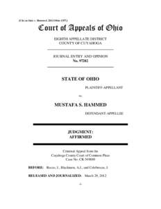 [Cite as State v. Hammed, 2012-Ohio[removed]Court of Appeals of Ohio EIGHTH APPELLATE DISTRICT COUNTY OF CUYAHOGA