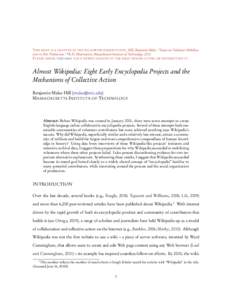 THIS ESSAY IS A CHAPTER IN THE FOLLOWING DISSERTATION: Hill, Benjamin Mako. “Essays on Volunteer Mobilization in Peer Production.” Ph.D. Dissertation, Massachusetts Institute of Technology, 2013. PLEASE CHECK THIS PA