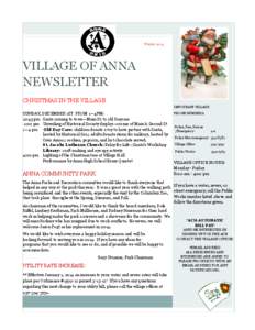 Winter[removed]VILLAGE OF ANNA NEWSLETTER CHRISTMAS IN THE VILLAGE IMPORTANT VILLAGE