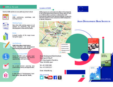 Tokyo / Asian Development Bank / Kasumigaseki Building / Toranomon Station / Kasumigaseki / Think tank / Network of Asian River Basin Organizations / Asian Development Bank Institute / Rail transport in Japan / Tokyo Metro