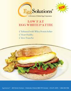 NEW!  LOW FAT EGG WHITE PATTIE √ Enhanced with Whey Protein Isolate √ Heart Healthy