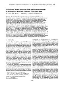 JOURNAL OF GEOPHYSICAL  RESEARCH, VOL. 103, NO. D14, PAGES 17,099-17,110, JULY 27, 1998 Derivation of aerosol properties from satellite measurements of backscattered