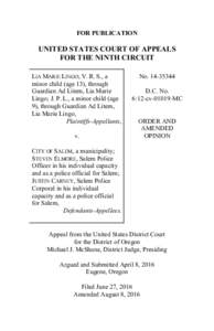 FOR PUBLICATION  UNITED STATES COURT OF APPEALS FOR THE NINTH CIRCUIT LIA MARIE LINGO; V. R. S., a minor child (age 13), through