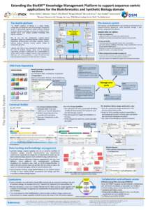 Extending the BioXM™ Knowledge Management Platform to support sequence-centric applications for the Bioinformatics and Synthetic Biology domain § §