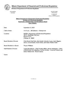 Illinois Department of Financial and Professional Regulation Division of Department of Profession Regulation PAT QUINN Governor  MANUEL FLORES