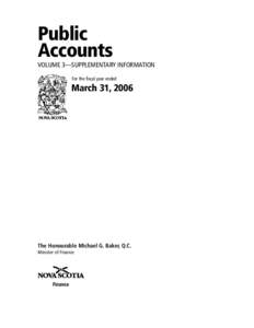 Public Accounts VOLUME 3—SUPPLEMENTARY INFORMATION For the fiscal year ended  March 31, 2006