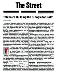 Tableau Software / Statistics / Business analytics / Next Magazine / Analytics / Business intelligence / Business / Data management