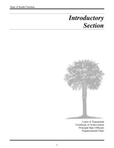 State of South Carolina  Introductory Section  Letter of Transmittal