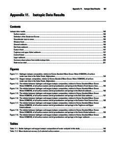 Appendix 11.  Isotopic Data Results   187  Appendix 11.  Isotopic Data Results Contents Isotopic data results.......................................................................................................