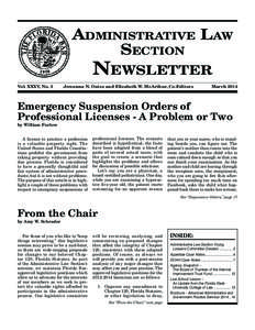 Administrative Law Section Newsletter  Vol. XXXV, No. 3