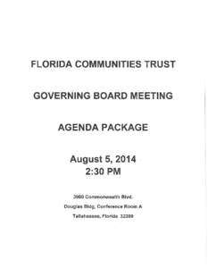 FLORIDA COMMUNITIES TRUST  GOVERNING BOARD MEETING AGENDA PACKAGE