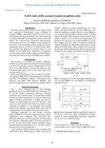 Photon Factory Activity Report 2009 #27 Part BSurface and Interface NW10A/2008G510  XAFS study of Rh cocatalyst loaded on gallium oxide