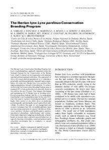 Conservation / Zoos / Lynx / Iberian Lynx / Eurasian Lynx / Captive breeding / Endangered species / Ex-situ conservation / Breeding program / Biology / Environment / Ecology