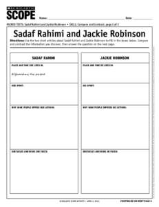 Sadaf / Rahimi / Opaque projector / Overhead projector / Transparency / Jackie Robinson / Baseball / Projectors / Scholastic Corporation