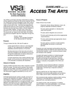11-12 VSA arts Access The Arts Guidelines.pub
