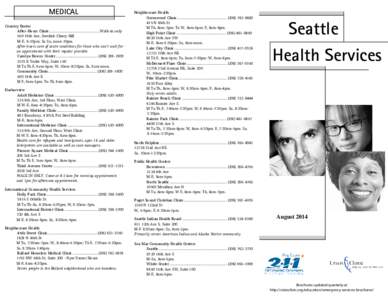 Brochures - HEALTH Seattle Health Services -Aug 2014.pub