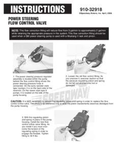 INSTRUCTIONS[removed] ©Speedway Motors, Inc. April, [removed]POWER STEERING