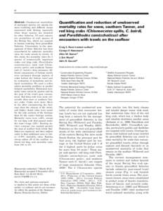 42  Abstract —Unobserved mortalities of nontarget species are among the most troubling and difficult issues associated with fishing, especially