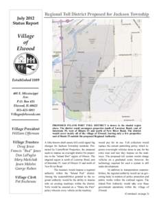 July 2012 Status Report Regional Toll District Proposed for Jackson Township  Village