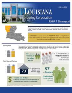 RHPA 7 Shreveport The Regional Housing Planning Area 7 (RHPA 7) is comprised of Bienville, Bossier, Caddo, Claiborne, De Soto, Lincoln, Natchitoches, Red River, Sabine and Webster Parishes.  In Louisiana, a person earnin