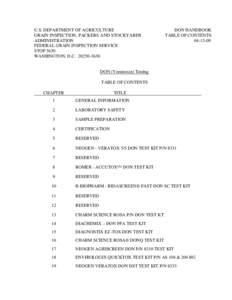 U.S. DEPARTMENT OF AGRICULTURE GRAIN INSPECTION, PACKERS AND STOCKYARDS ADMINISTRATION FEDERAL GRAIN INSPECTION SERVICE STOP 3630 WASHINGTON, D.C[removed]