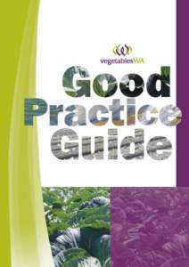 Fore word Foreword Best Management Practice, Current Recommended Practice, Good Agricultural Practice… call them what you will, at vegetablesWA we believe any practice that helps