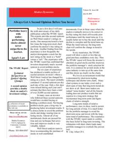 Volume 10, Issue I28  Market Dynamics July 22, 2011