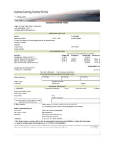 ACCOMMODATION FORM Viajes El Corte Inglés (Dpto. Congresos) Telf.: EXT. 1   PERSONAL DETAILS