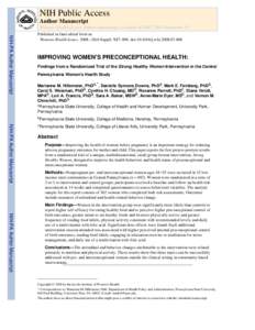 NIH Public Access Author Manuscript Womens Health Issues. Author manuscript; available in PMC 2009 September 15. NIH-PA Author Manuscript