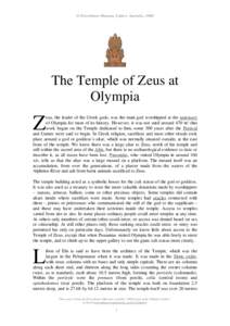 © Powerhouse Museum, Sydney, Australia, 2000  The Temple of Zeus at Olympia  Z