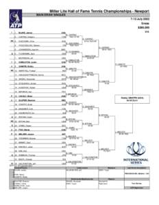 Miller Lite Hall of Fame Tennis Championships - Newport MAIN DRAW SINGLES 7-13 July 2003
