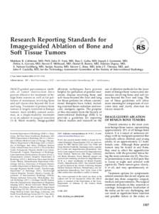 Research Reporting Standards for Image-guided Ablation of Bone and Soft Tissue Tumors