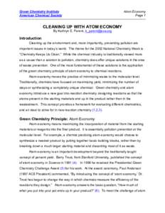 Bases / Green chemistry / Atom economy / Molecular mass / Chemical reaction / Hydroxide / Chemical formula / Molar mass / Hydrogen / Chemistry / Stoichiometry / Mass