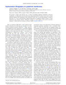 APPLIED PHYSICS LETTERS 92, 123110 ͑2008͒  Hydrocarbon lithography on graphene membranes